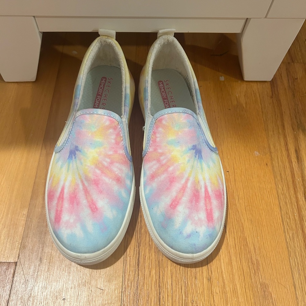 Skechers Pink and Yellow Tie-Dye Sneakers